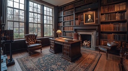 Fototapeta premium traditional dutch study room