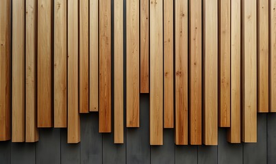 Fototapeta premium A combination of horizontal and vertical battens arranged in a harmonious pattern