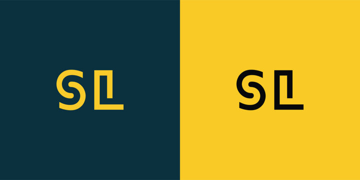 SL abstract  minimalist letters Logo Monogram. It is a minimalist logo, this logo is made by combining two letters