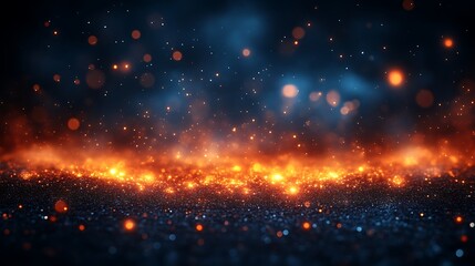 Naklejka premium Glowing Embers and Sparks Abstract Background