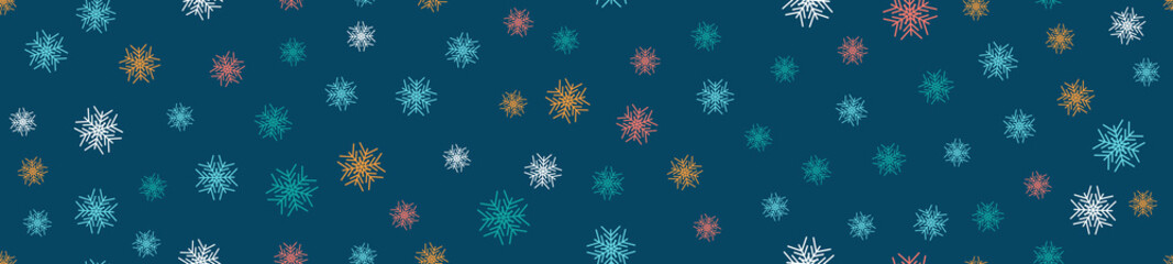 Winter seamless pattern with snowflakes