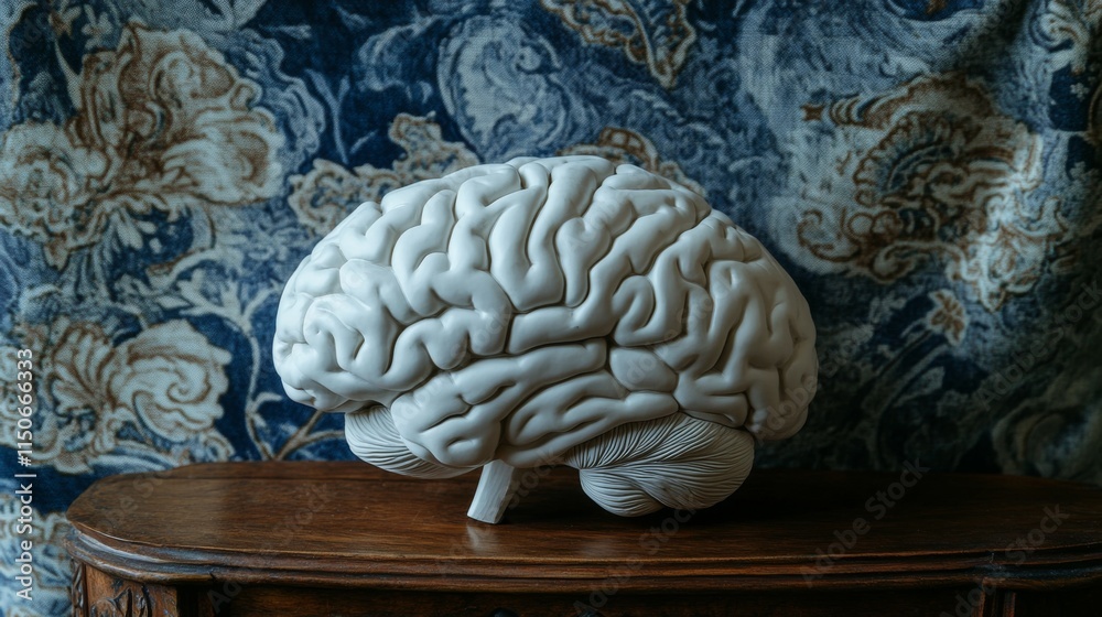 Poster intricate model of a human brain against an elegant background