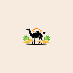 Camel silhouette icon flat vector design.