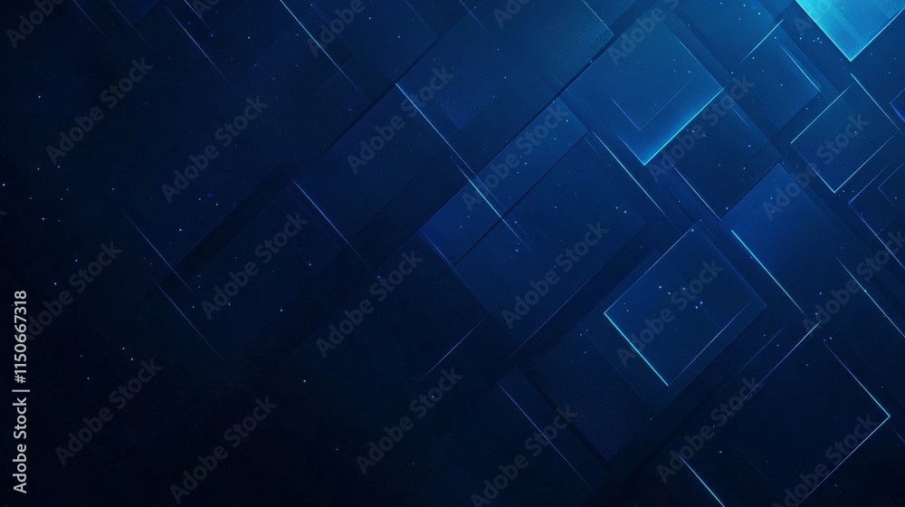 Poster dark background with blue pixel pattern. vector illustration of abstract bg with geometric square el