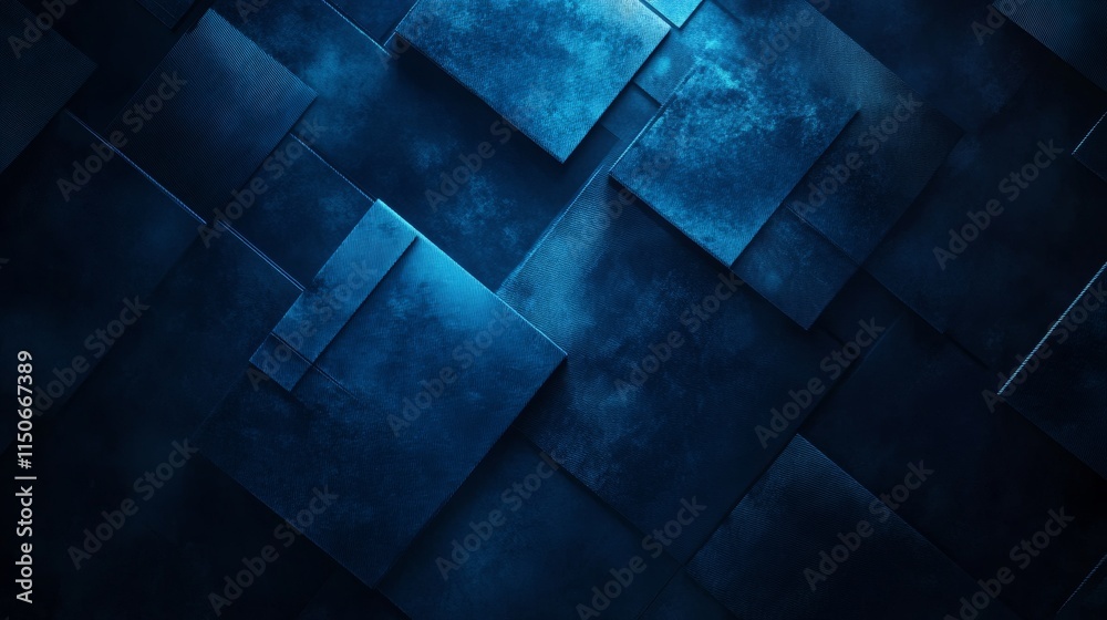 Poster dark background with blue pixel pattern. vector illustration of abstract bg with geometric square el