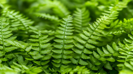 Lush green fern leaves creating a vibrant natural backdrop, perfect for nature-themed projects.