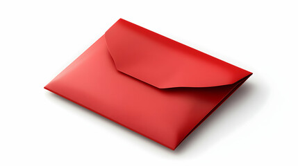 Red envelope with a flap, isolated on white background for versatile graphic applications.
