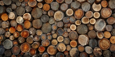 A Stunning Close-Up of Stacked Wood Logs