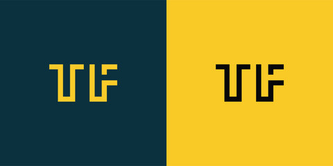 TF abstract  minimalist letters Logo Monogram. It is a minimalist logo, this logo is made by combining two letters
