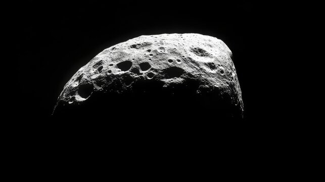 Stone asteroid belt realistic vector illustration. Meteor, space boulder or rock with craters flying in weightlessness isolated icon set on white background, various form