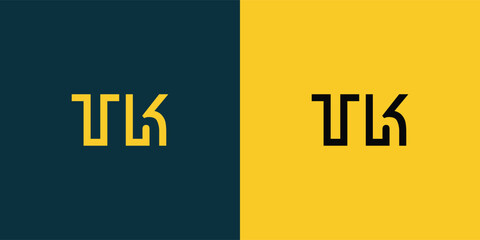 TK abstract  minimalist letters Logo Monogram. It is a minimalist logo, this logo is made by combining two letters