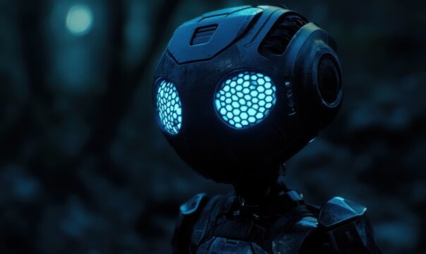 Futuristic Robot with Glowing Eyes