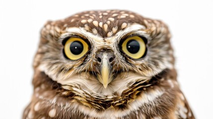 Obraz premium Close Up of a Curious Owl with Intense Yellow Eyes