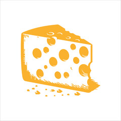 Cheese Flat Icon. Pixel Perfect. For Mobile and Web.