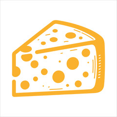 Cheese Flat Icon. Pixel Perfect. For Mobile and Web.