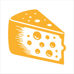 Cheese Flat Icon. Pixel Perfect. For Mobile and Web.