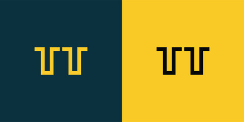 TT abstract  minimalist letters Logo Monogram. It is a minimalist logo, this logo is made by combining two letters