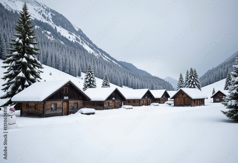 Wall mural house in the mountains