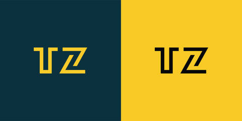 TZ abstract  minimalist letters Logo Monogram. It is a minimalist logo, this logo is made by combining two letters