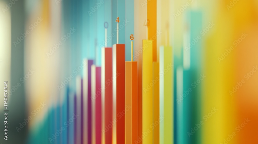 Leinwandbilder colorful data visualization with vertical bars and gradient background