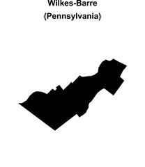 Wilkes-Barre (Pennsylvania) blank outline map © David Zydd