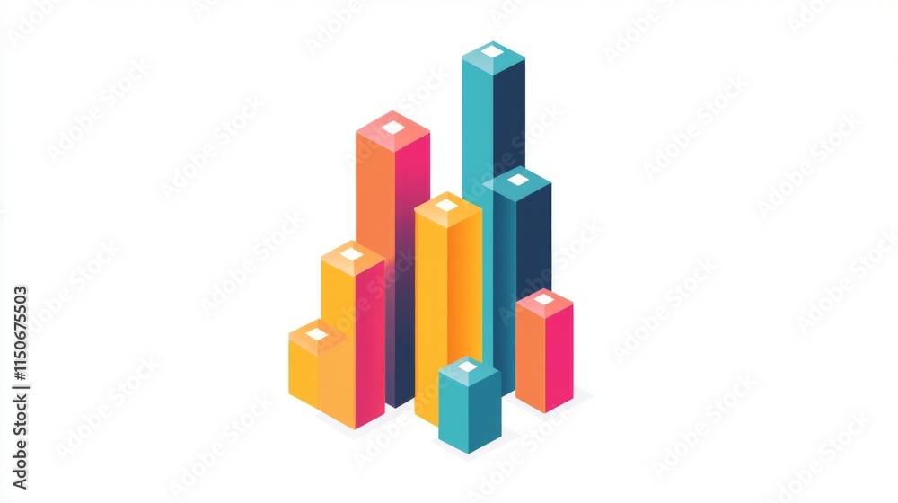 Poster Colorful Abstract Bar Graph Design for Data Visualization Project