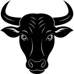 Bull Head Silhouette vector illustration