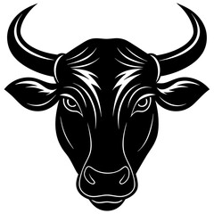 Bull Head Silhouette vector illustration