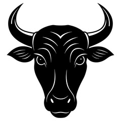 Bull Head Silhouette vector illustration