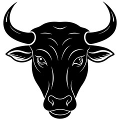Bull Head Silhouette vector illustration
