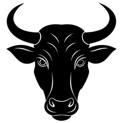 Bull Head Silhouette vector illustration