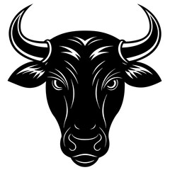 Bull Head Silhouette vector illustration