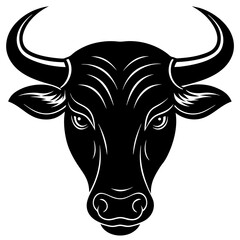 Bull Head Silhouette vector illustration