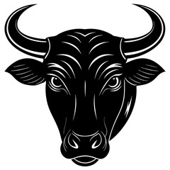 Bull Head Silhouette vector illustration