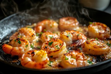 Fototapeta premium Scrumptious Pan-Seared Shrimp