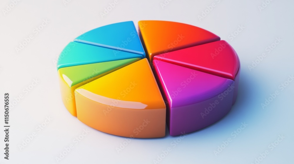 Leinwandbilder colorful pie chart segments for data visualization and analysis