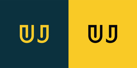 UJ abstract  minimalist letters Logo Monogram. It is a minimalist logo, this logo is made by combining two letters