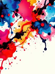 Naklejka premium An abstract pattern featuring a mix of ink splatters and shapes, abstract pattern, intricate design, artistic detail, modern aesthetic, ink splatter