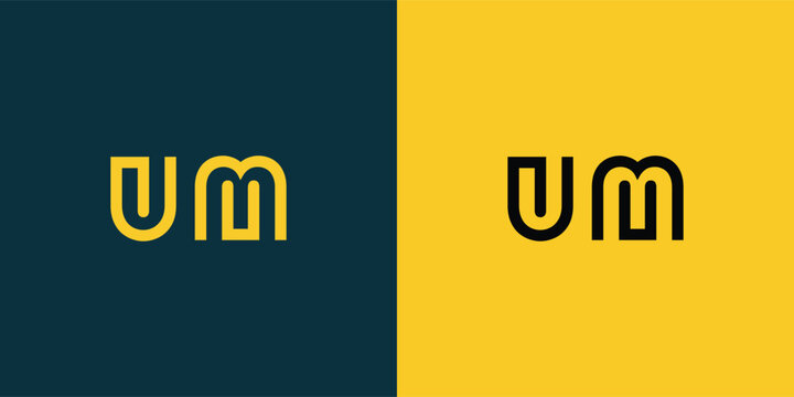 UM abstract  minimalist letters Logo Monogram. It is a minimalist logo, this logo is made by combining two letters