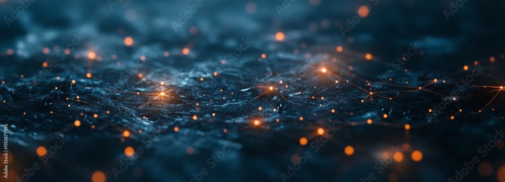 Poster a digital technology background featuring network connection nodes and links. ideal for a futuristic