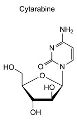 Chemical structure of cytarabine, drug substance