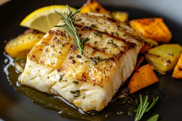Grilled Cod with Roasted Vegetables