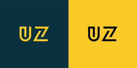 UZ abstract  minimalist letters Logo Monogram. It is a minimalist logo, this logo is made by combining two letters