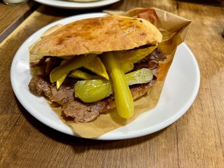 Delicious Turkish Doner Kebabs in Pita Bread shawarma served in plate