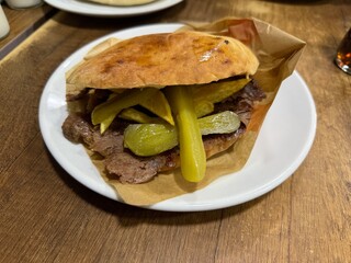 Delicious Turkish Doner Kebabs in Pita Bread shawarma served in plate