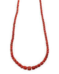 faceted coral choker. isolated white background