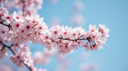 blossoming tree branches adorned with delicate pink and white flowers