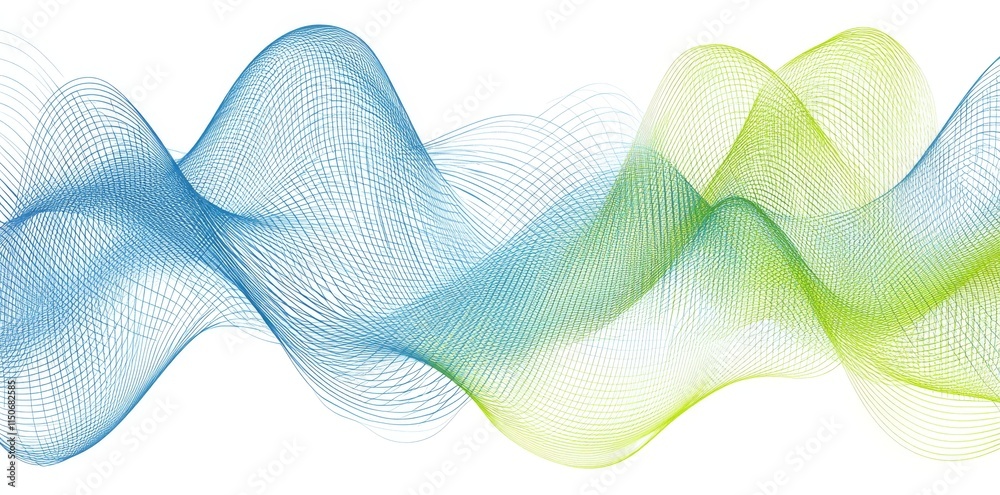 Wall mural a futuristic digital technology concept set against a background of blue, smoothly flowing lines. in