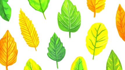 Fototapeta premium Digital vintage watercolor graphic of abstract forest leaves suitable for web pages and PPT backgrounds