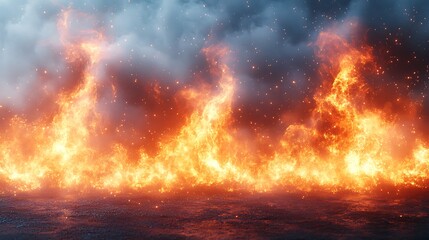 Blazing fire spreading intensely casting shadows with its glowing orange flames picture